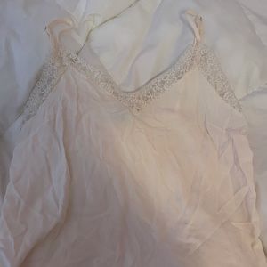 slip lace trim slightly cropped cami top